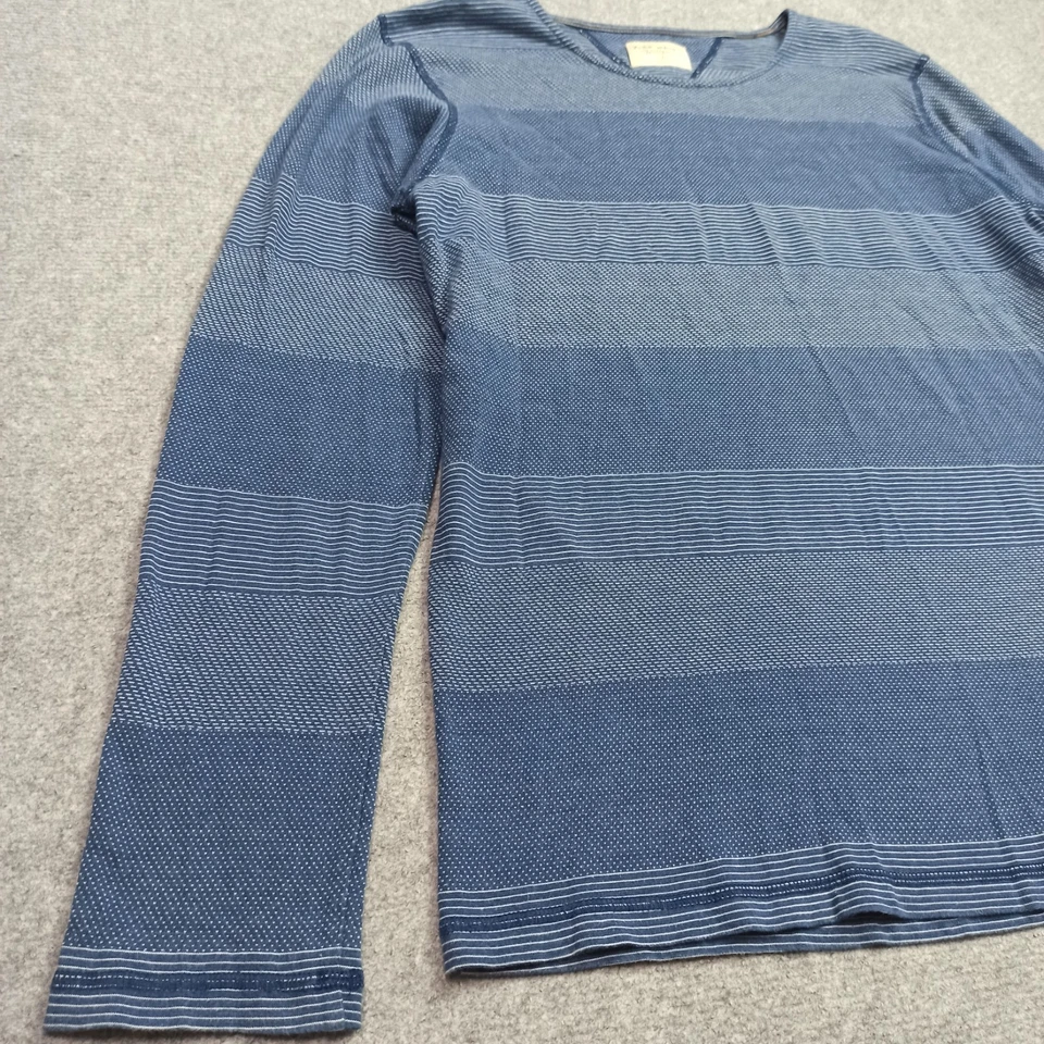 Nudie-Jeans Para Hombres Camisa Talla M Azul Algodón Orgánico Sudadera Manga Larga Rayas Foto 4 de 4