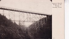 Tacoma WA Pierce CO Puget Sound Highest Bicycle Bridge 1905 Postcard Washington