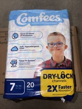 COMFEES DIAPERS Size 7 Case 80ct - 4 Packs of 20 SEALED PACKS/CASE 