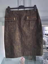 SPAINISH CORTEFIEL Green Snakeskin Knee-length Fully Lined Pencil Skirt Size 10