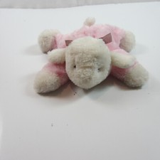 Carters Pink White Brown Bow Laying Down Sheep Lamb Plush Soft Toy