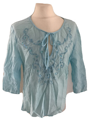 Escandelle Tunika M 140/146 Sommer Aqua Pailletten Strand Sonne   Türkis