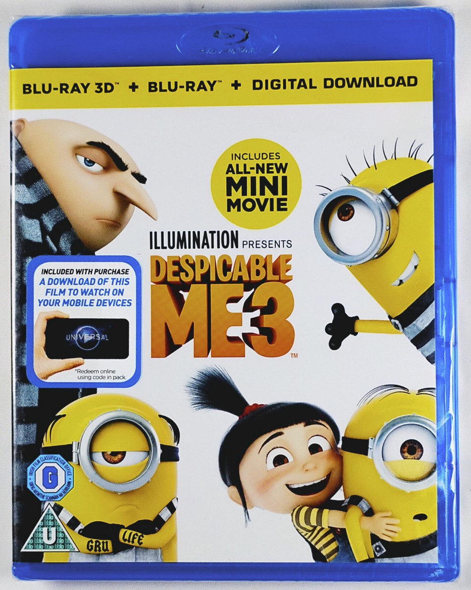 DESPICABLE ME 3 Brand New 3D + 2D BLU-RAY Film REGION-FREE 2017 DESPICABLE ME 3 Brand New 3D + 2D BLU-RAY Film REGION-FREE 2017