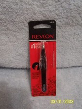 Revlon Slant Tweezer Black 74210 Package Is Dented In Front Of Plastic
