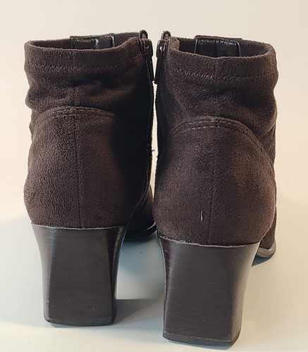 Franco Sarto Women's Ankle Boots Brown Zip Block Heel Square Toe Size 8M - Picture 9 of 11