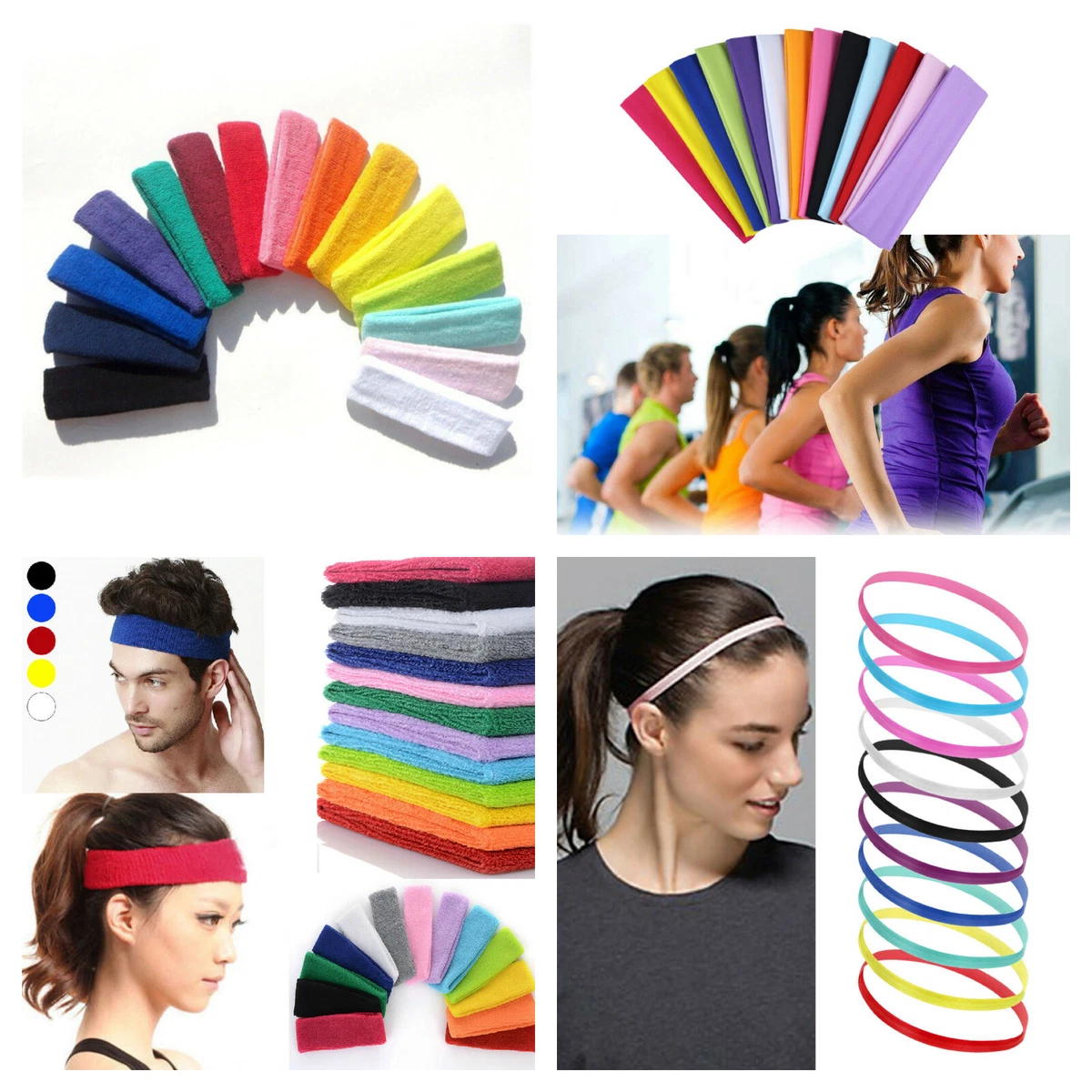 Sports alice headband ladies Yoga gym sweat band braided non slip elastic  hair. | eBay