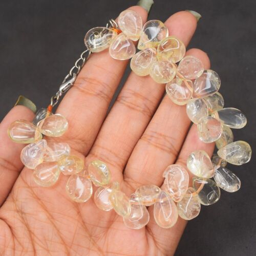 Most Beautiful Citrine Pear Shape 159.00 Cts Beaded Dazzling Bracelet VK 18 E535