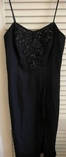 ALEX EVENINGS Women's Size 8 P Black Sleeveless Lined Formal Dress USA Made