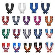 Compression Arm Sleeves 1 Pair - 2 Sleeves Youth  Adult Sizes Football Baseball