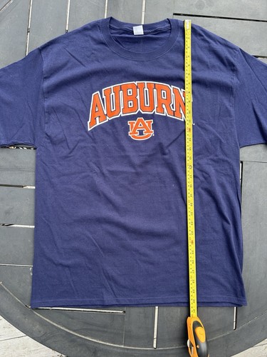 Auburn XL with logo navy blue tshirt Hanes 100% cotton - Picture 2 of 6