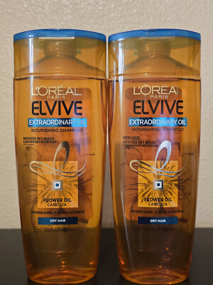 (2) Loreal Paris Elvive Extraordinary Oil Nourishing Shampoo Dry Hair 12.6 oz