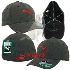 Puma Evercat Icon Stretch Fit Baseball Cap-Hat Men S/M: 21 1/2" to 22 5/8" Black