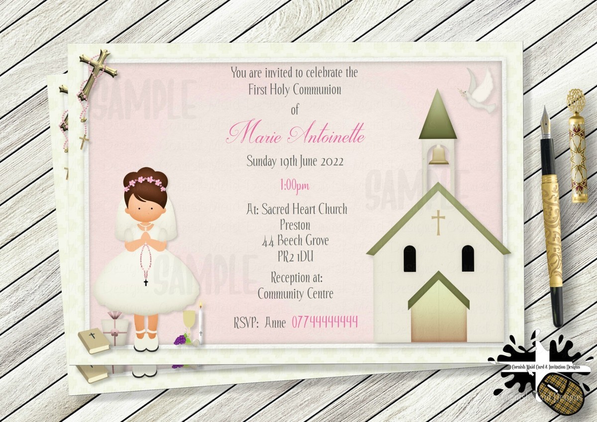 First Communion Invitations For Twins