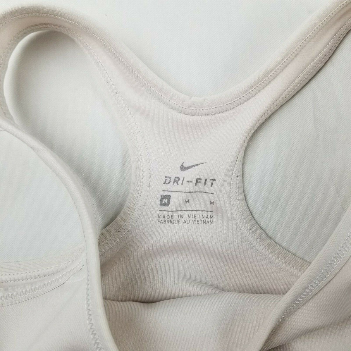 Nike Dri-Fit Sports Bra Older Girls size Medium White Black Trim