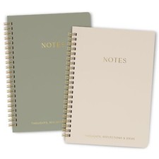 Aesthetic Spiral Notebook Set of 2 For Women and Men - Cute College Ruled 8x6...