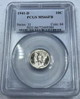 1941-D  Mercury US Silver Dime,  MS66 by PCGS,  with FB,  an EXQUISITE coin!!