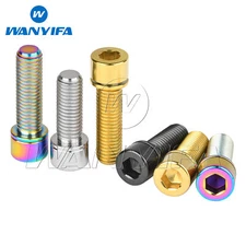 Titanium Bolt M7x20 25mm Socket Cap Hex Head Screw with Washer Gr5 for Bicycle