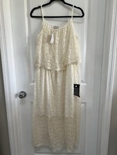 NWT Avenue Plus Cream Lace Overlay Mini Dress Size 14/16