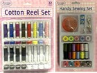 32Pc Cotton Reel & Bobbin Set Assorted Colour Spool Thread Sewing Needle Machine