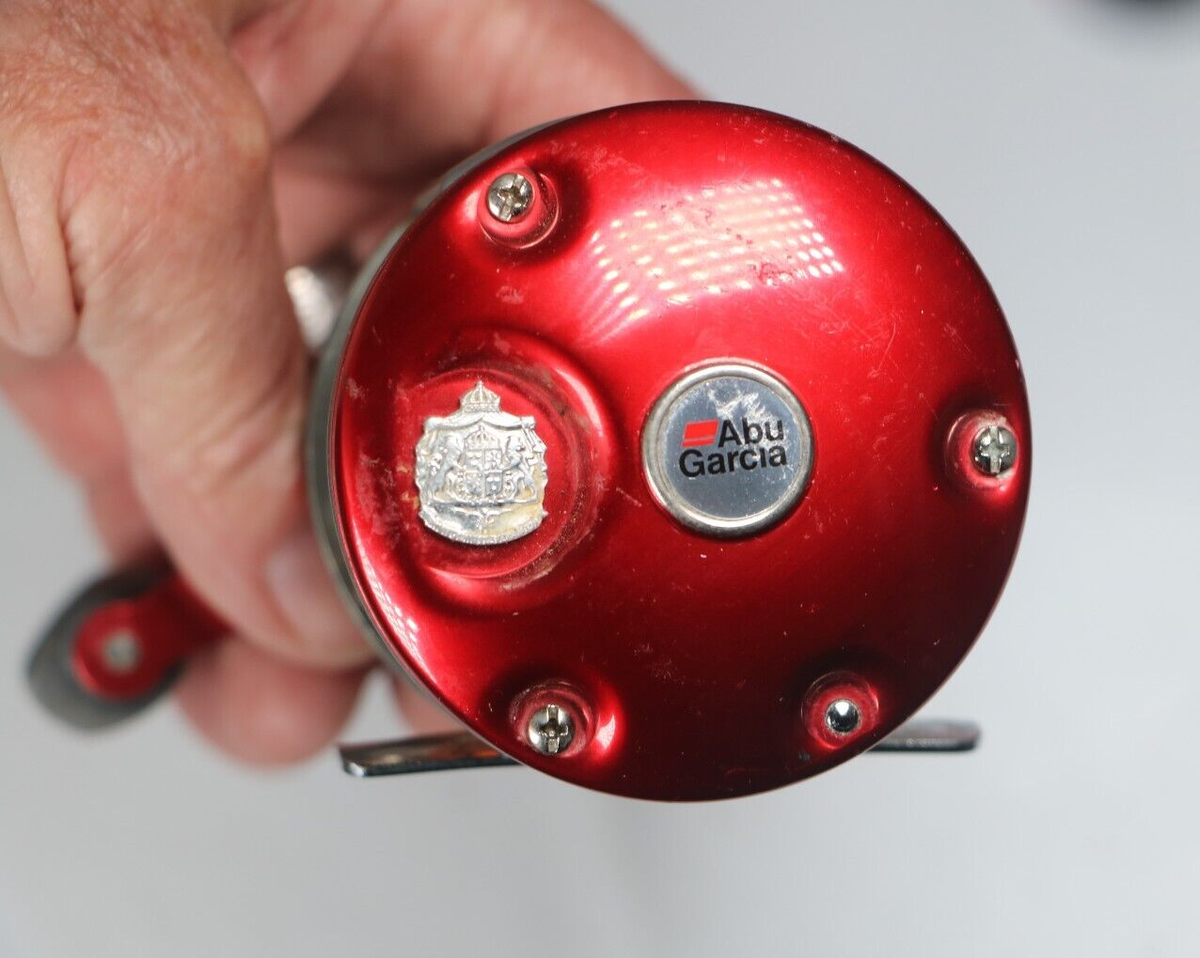 Vintage Abu Ambassadeur 5000 Red 4 Screw Fishing Reel for sale