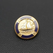 London Badge & Button Co Blazer Button Yacht Sailing Blue Enamel Gilt Large 21mm