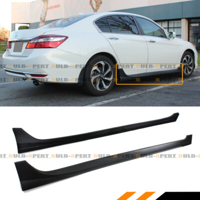 FOR 2013-2017 9TH GEN HONDA ACCORD 4DR SEDAN JDM MATT BLACK SIDE SKIRT EXTENSION