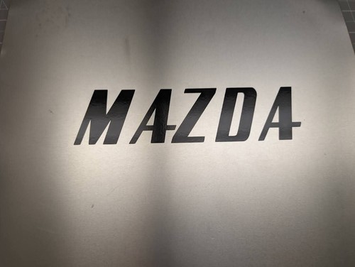 2 pack- 1950's Mazzda logo gloss black vinyl Decal Sticker 12" x 3" - Picture 7 of 8