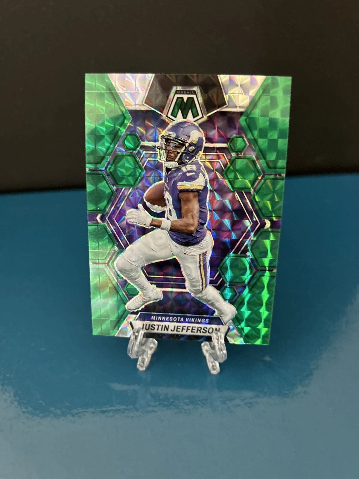 JUSTIN JEFFERSON- 2023 Mosaic NFL GREEN Mosaic Prizm #152 Minnesota Vikings