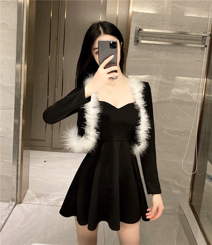 V Neck Xmas Party Evening Mini Dress