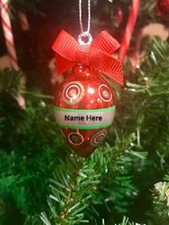 Ganz Personalized Mini Red Light Bulb Christmas Ornament names Letter T, V, W, Z