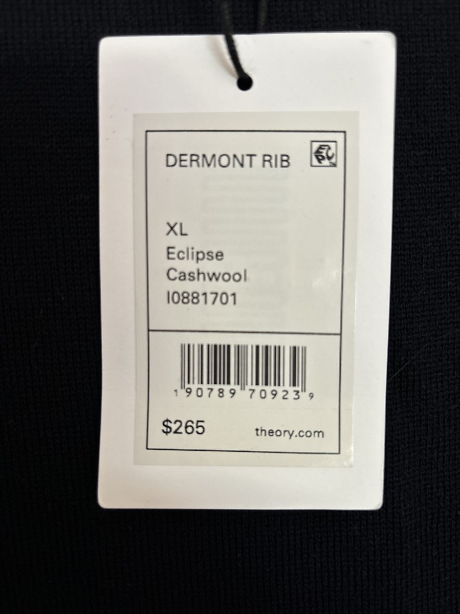 Theory Dermont RIB Long Sleeve Crewneck Sweater in navy/eclipse Sz