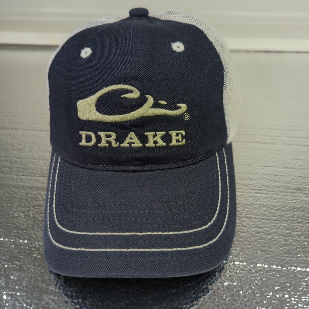Drake waterfowl mesh back adjustable cloth strap hat/cap new blue