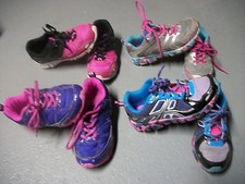 JUMPING BEANS ATHLETIC SNEAKERS PINK PURPLE SILVER SHOES GIRLS SZ 2 OR 3