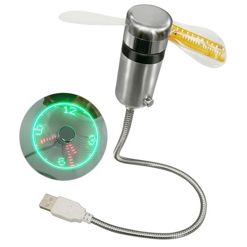 NEW USB Clock Fans Real Time Display LED - Afbeelding 2 van 8