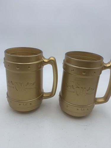 Set of 2 Captain Morgan 14 oz Gold Beer Tankards Mugs Steins Limited Edition - Foto 5 di 5