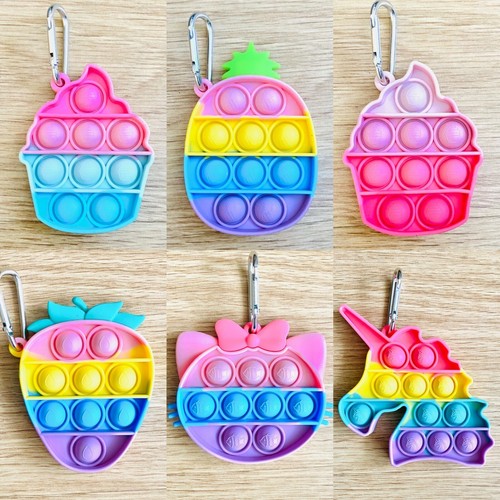 Keyring Pop Popper Fidget Toy Push It 