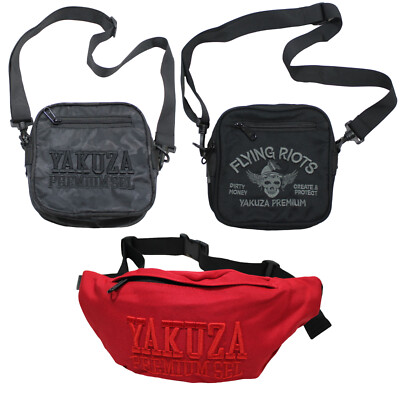 YAKUZA Gürteltasche Premium Original Bauchtasche Umhängetasche schwarz rot grau