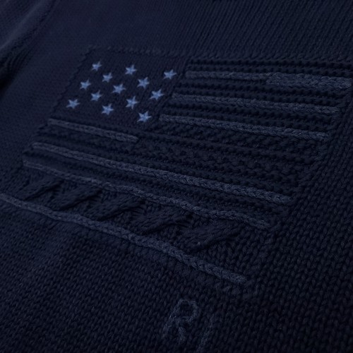 Polo Ralph Lauren American Flag Jumper Medium UK 10 12 Women Sweater USA Blue - Picture 6 of 17