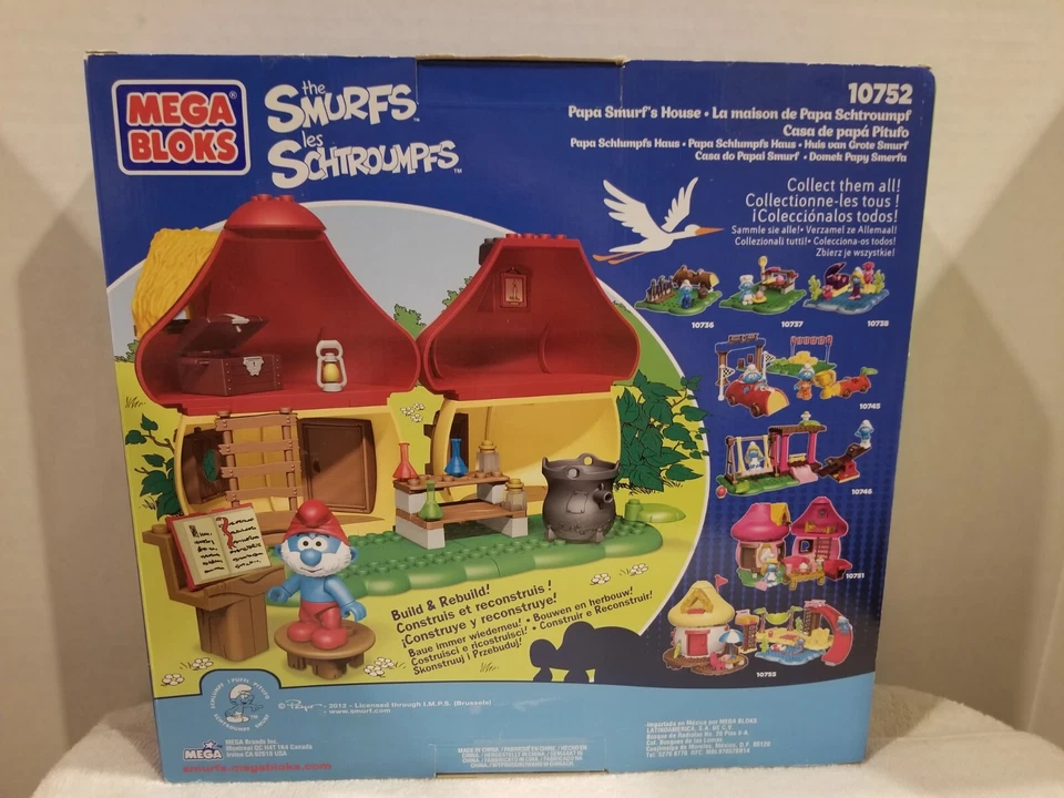 Mega Bloks The Smurfs 10752 Papa Smurfs Village House Building Blocks Playset - Image 3 of 4