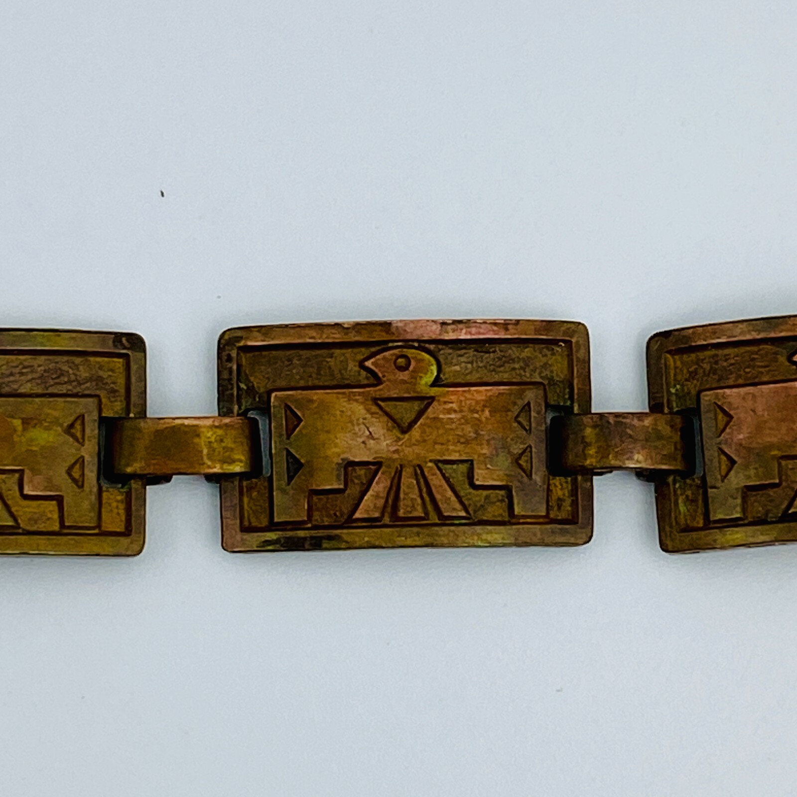 Vintage Solid Copper Thunderbird Panel Link Brace… - image 1