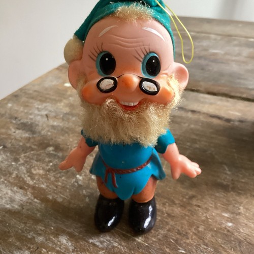 "Muñeca Gnomo Elfo 5"" Japón Vintage Años 50 Brazos Articulados Adorno de Navidad Plástico" - Imagen 2 de 5