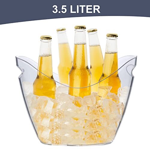 Ice Bucket Wine Bucketclear Acrylic 3.5 Liter Plastic Tub For Drinks And Partie - Picture 4 of 7
