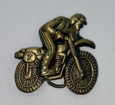 Vintage MBCR Dirt Bike Motorcycle Shaped Belt Buckle Made In USA