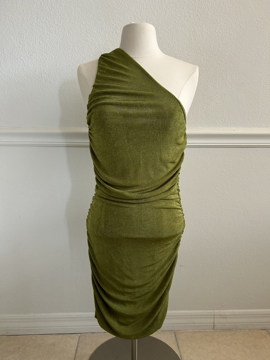 green one shoulder bodycon dress Shimmering One Shoulder Hoco Dress Sequin Bodycon Dress hc276 Green / US10