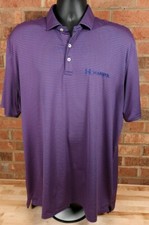 Holderness Bourne XL Golf Polo Shirt Winslow Tech Purple Stripe Tailored Fit