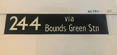 London Bus Blind Oct18 1977 36 - 244 Via Bounds Green Station