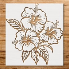 Hibiscus Floral DIY Crafts Stencil for Tropical - Inspired Designs - StencilAir