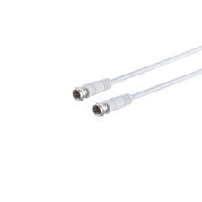 Sat Antennenkabel F-Stecker auf F-Stecker Koaxialkabel 80 dB 1,5-10m Weiß