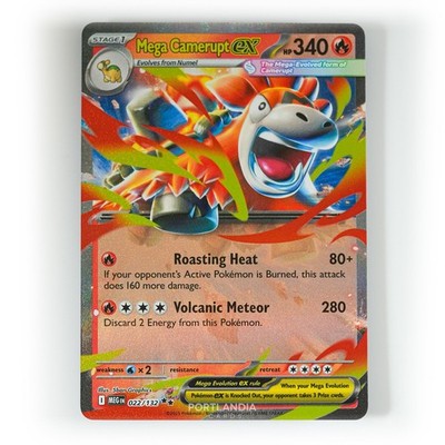 Pokemon - Mega Camerupt ex - 022/132 - Mega Evolution - Half Art Karte
