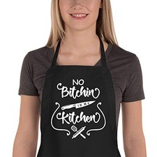 Funny Aprons for Women Men, Adjustable Kitchen Chef Aprons with 2 My Kitchen
